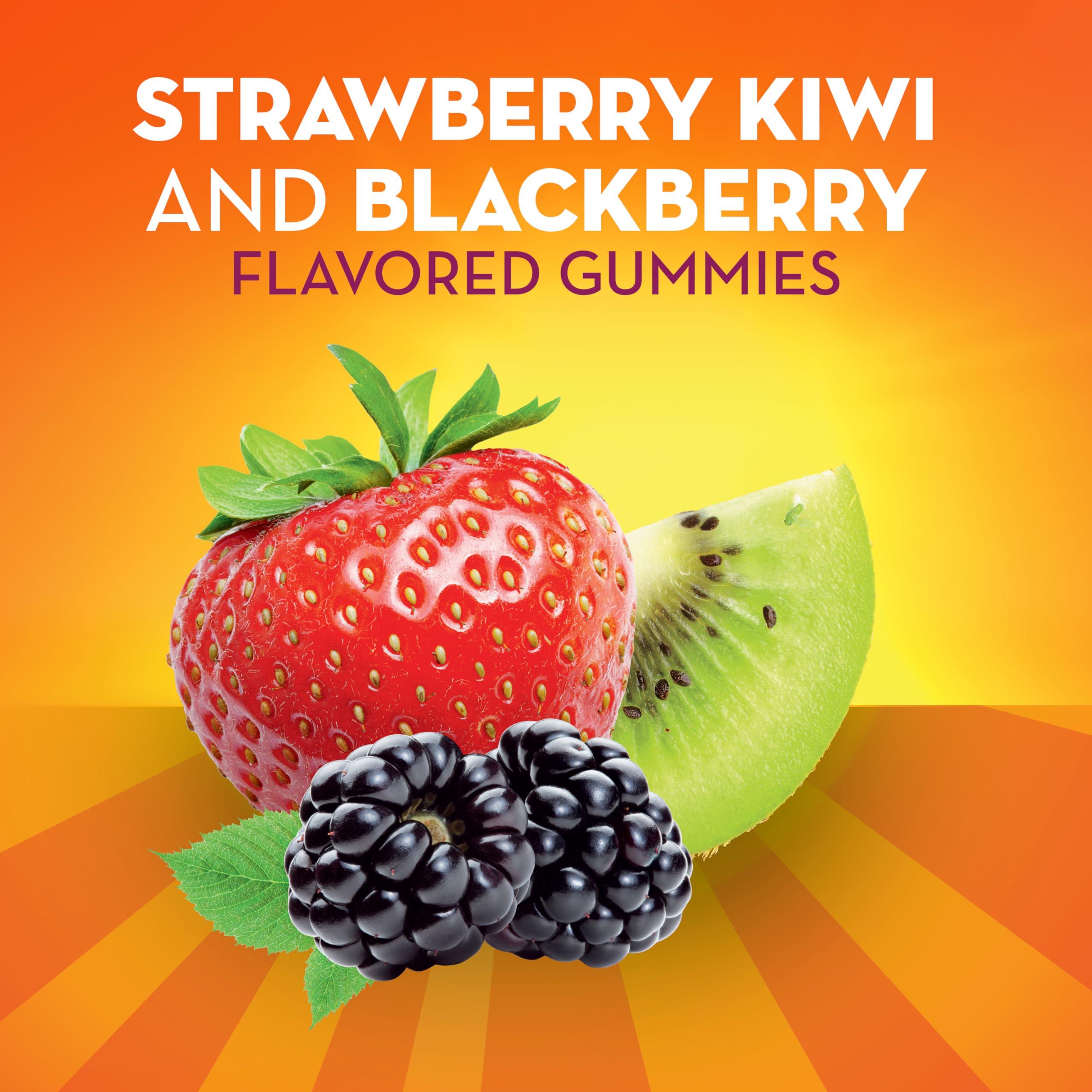 Metamucil Metamucil Fiber Supplement Gummies with Probiotics for Bloating Relief, No Sugar Added Strawberry Kiwi BlackBerry Flavors, 5g Prebiotic Plant Based Fiber Blend, 90 Count