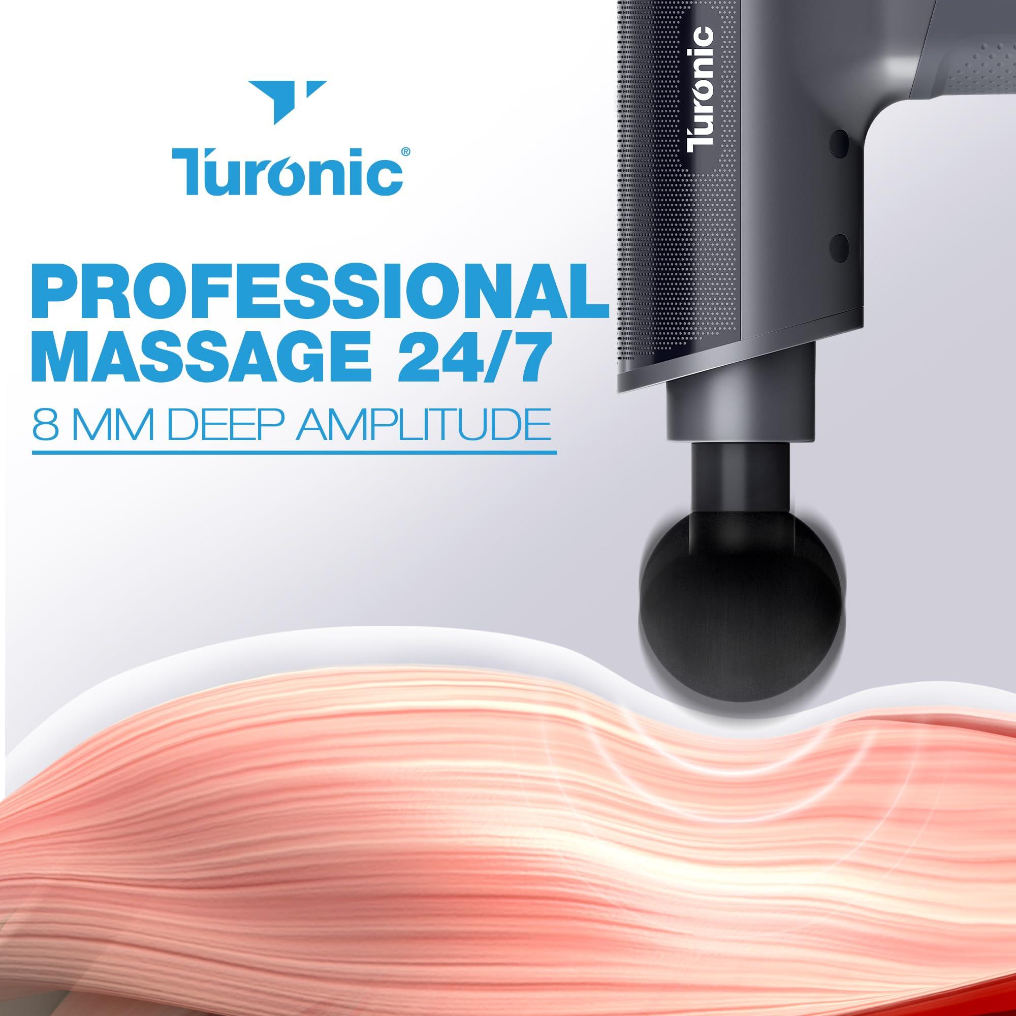 Turonic Turonic GM5 Handheld Massage Gun - Deep Tissue Percussion Massager, 20 Speeds, 7 Heads, Quiet, Powerful, Portable, Cordless, Rechargeable for Athletes, Personal Use, Shoulder, Leg, Foot, Back, Body