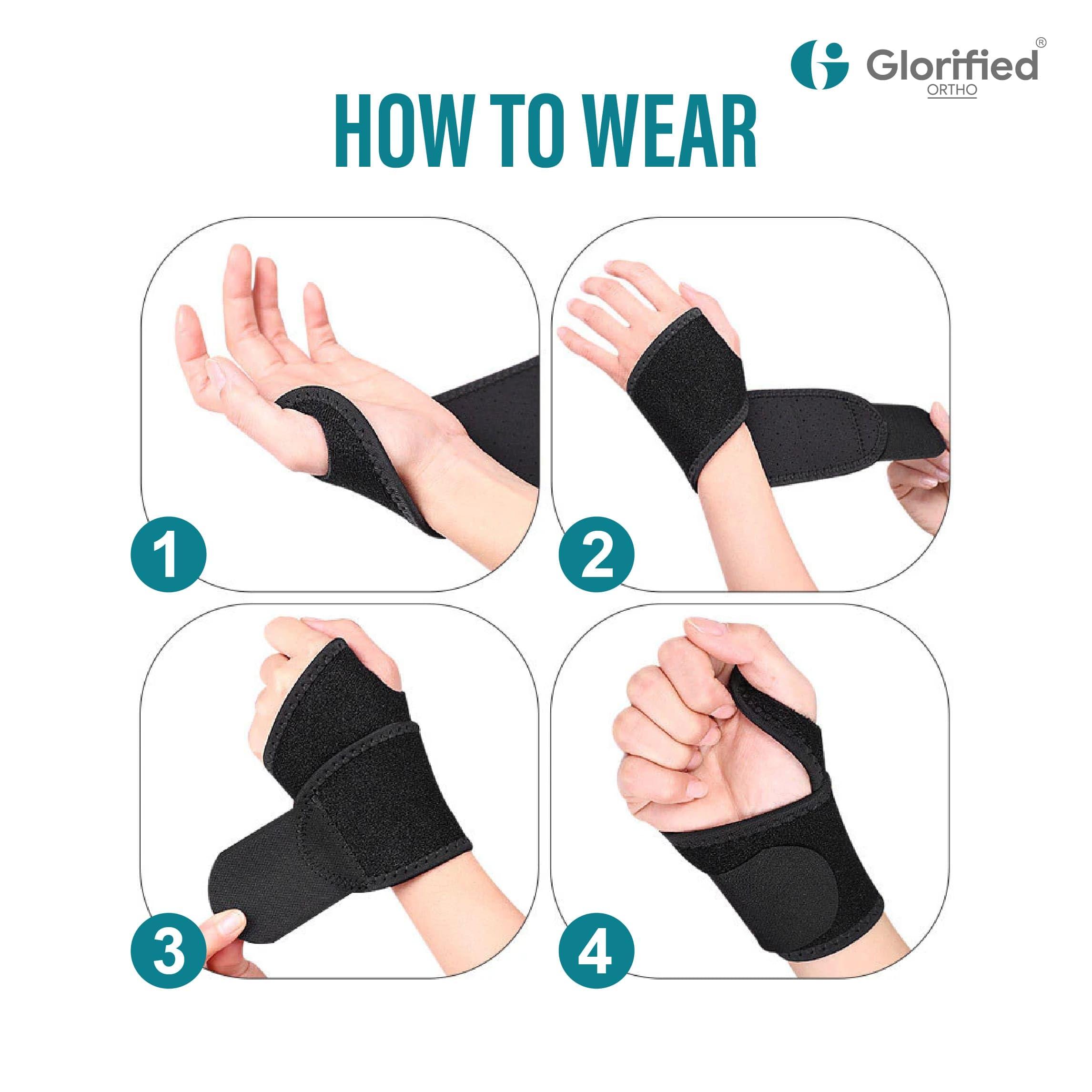 GLORIFIED ORTHO GLORIFIED Carpal Tunnel Wrist Brace, 2Pack Wrist Support Brace Adjustable Wrist Strap Reversible Wrist Brace for Sports Protecting/Tendonitis Pain Relief/Carpal Tunnel/Arthritis Unisex-Right&Left