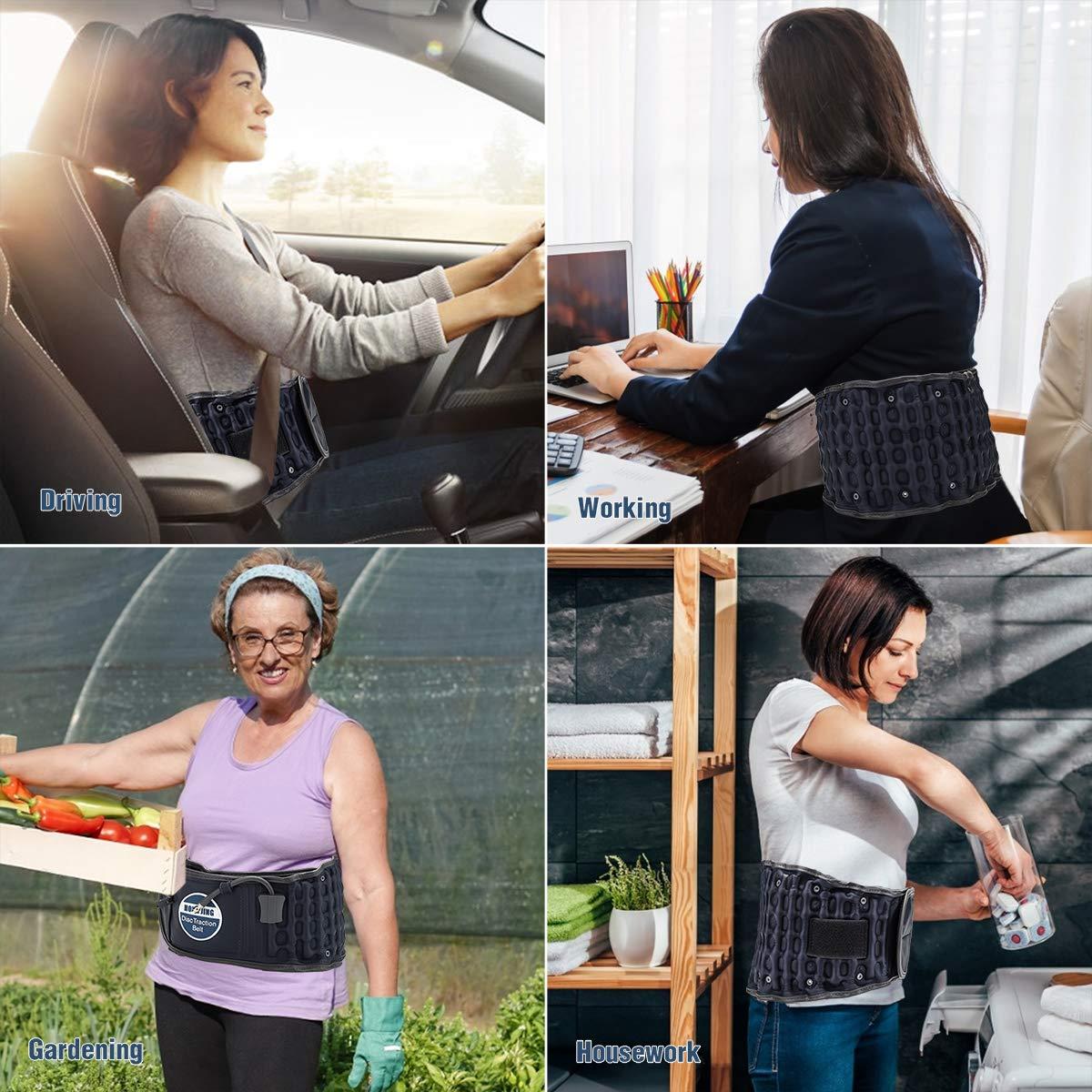 HONGJING HONGJING Decompression Back Belt Fits 29-60 Waist Inflatable Back Support Brace for Lower Back Pain Relief