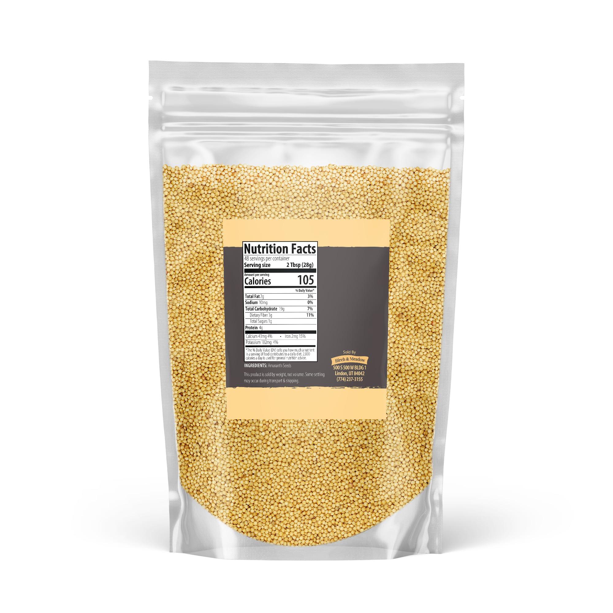 BIRCH & MEADOW Birch & Meadow Whole Amaranth Grains, 3 lb, Non-GMO, Soups & Salads, Complete Protein