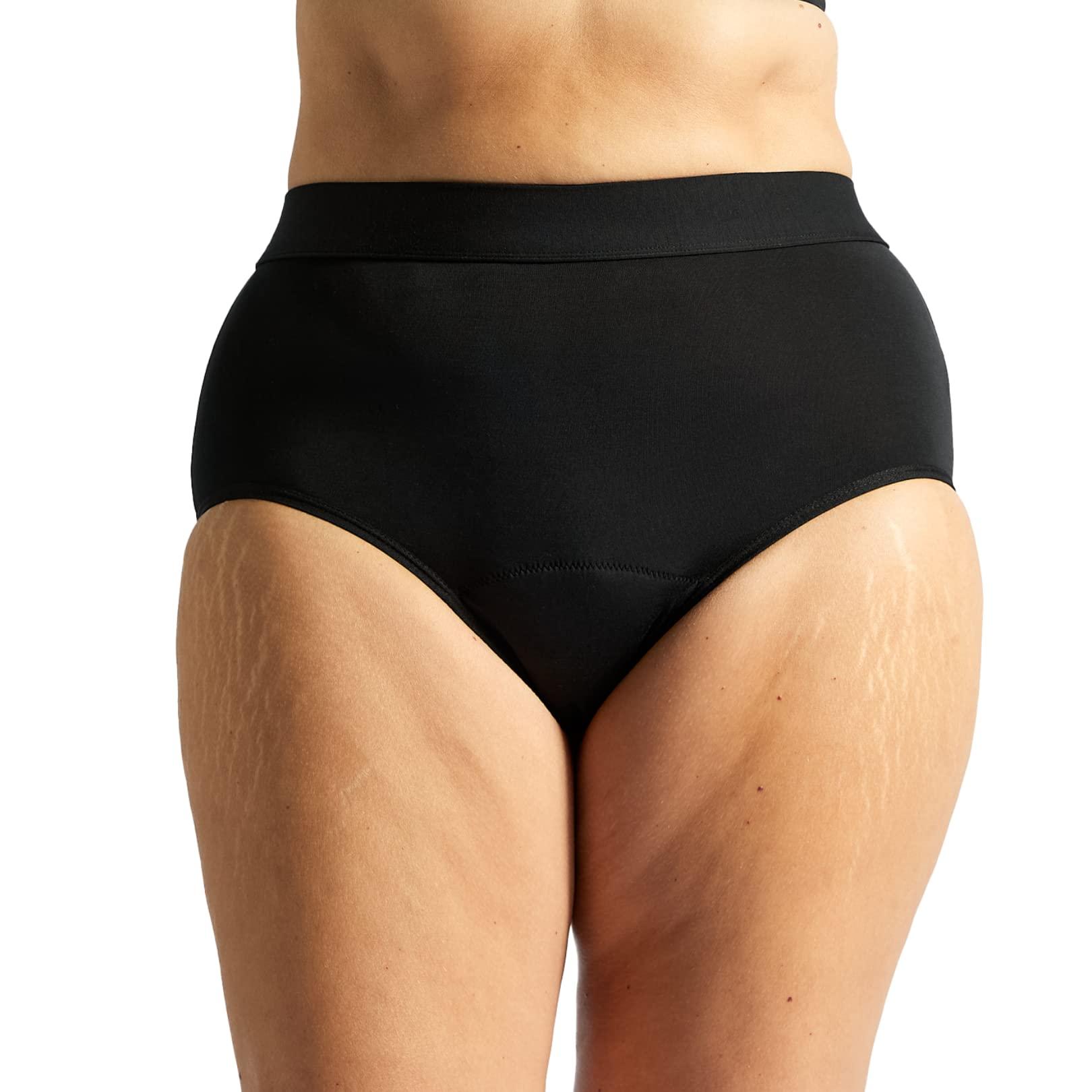Jude Jude Reusable Incontinence, Period & Postpartum Underwear for Women | Leakproof, Fast-Absorbing, Soft & Breathable | Machine Washable | Full Brief (Black - Small)