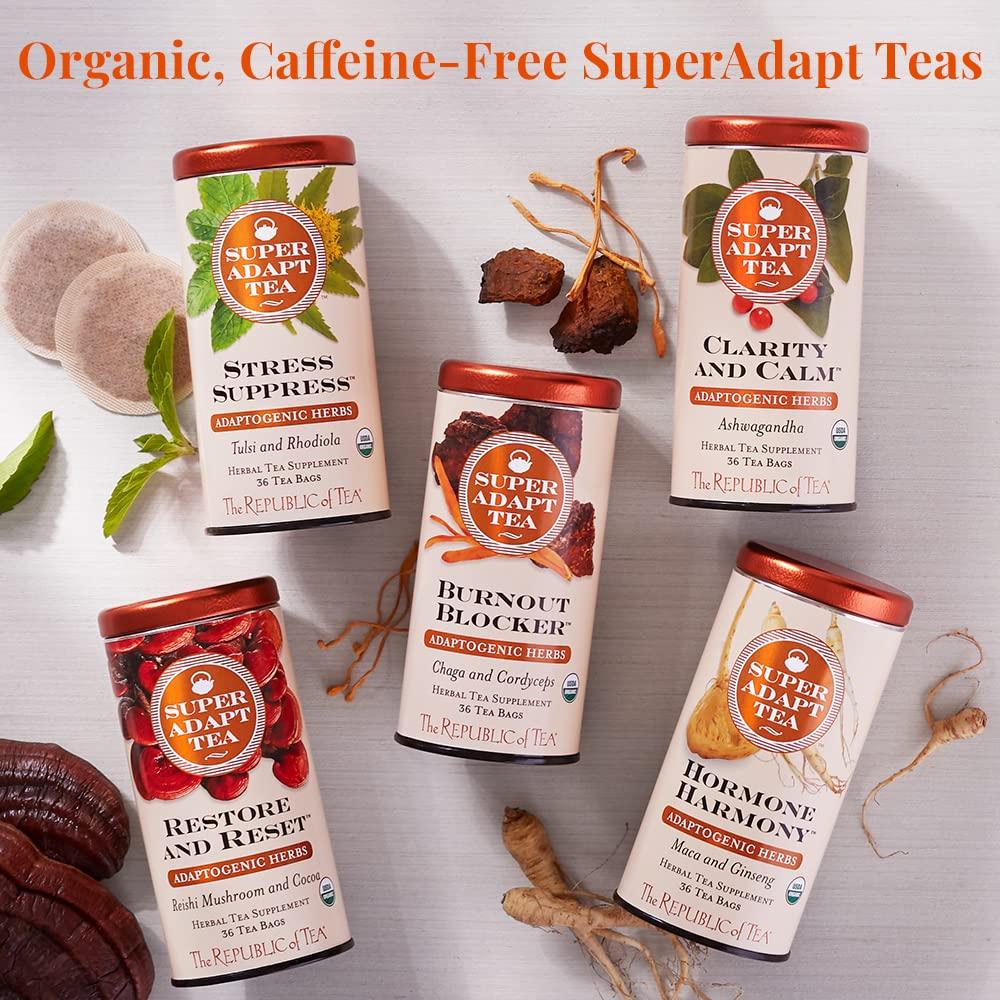 The Republic of Tea The Republic of Tea - Clarity and Calm SuperAdapt Herbal Tea, 36 Tea Bags, Organic, Caffeine Free, Ashwagandha