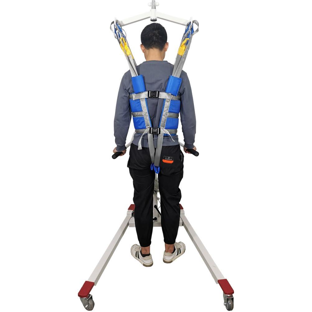 meizhen Generic Patient Lift Assist Elderly Senior Slings Aid Standing Walking Straps Harness Medical Transfer Belts Carrier Supports Full Body Get Up Sit to Stand Mobility Exercisers Free Blue