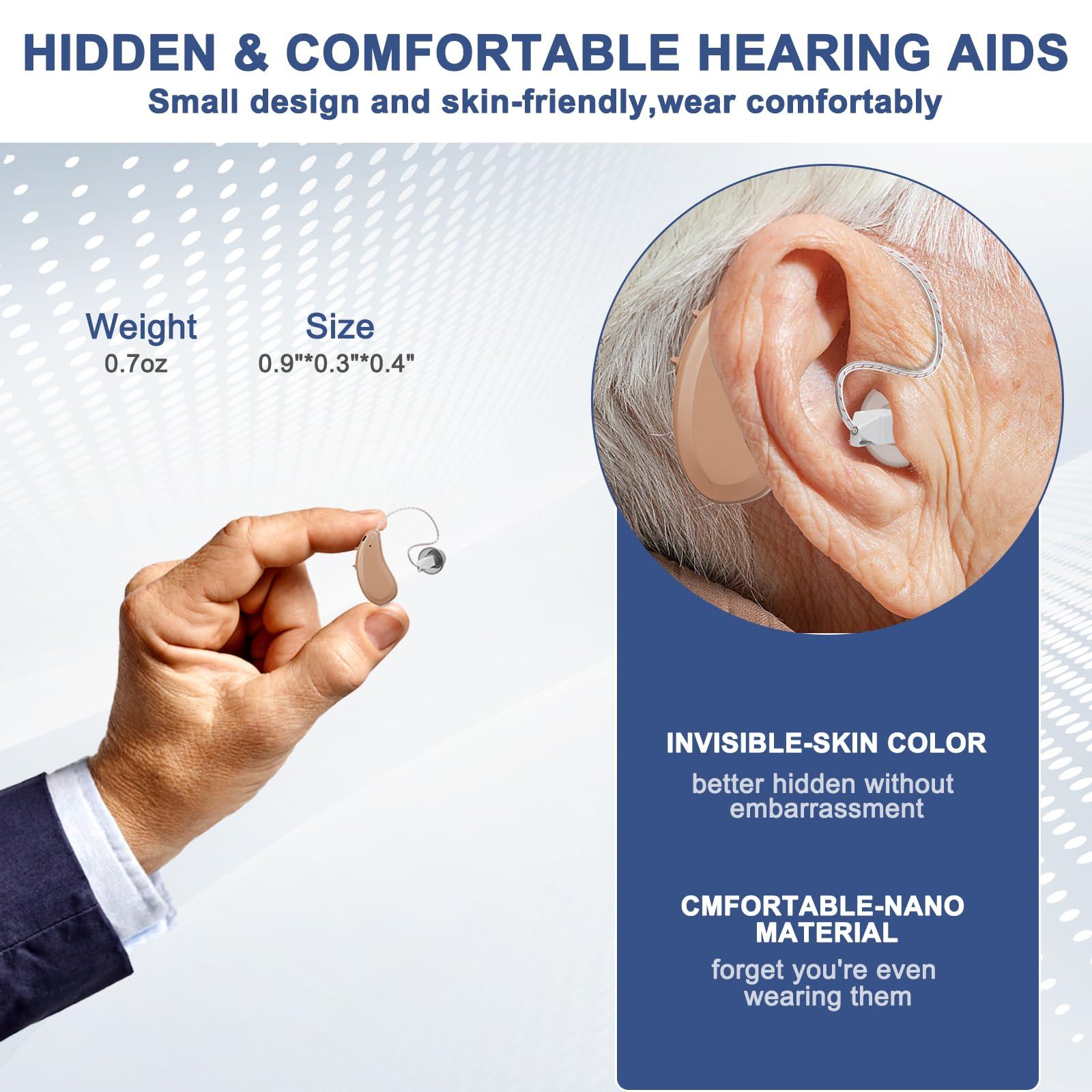 Grzcp Hearing Aids for Seniors & Adults (Not Amplifiers), Rechargeable Digital OTC Hearing Aids with 16-Channel Superior Sound Quality, 4 Adjustable Modes, Charging Case with Drying Function