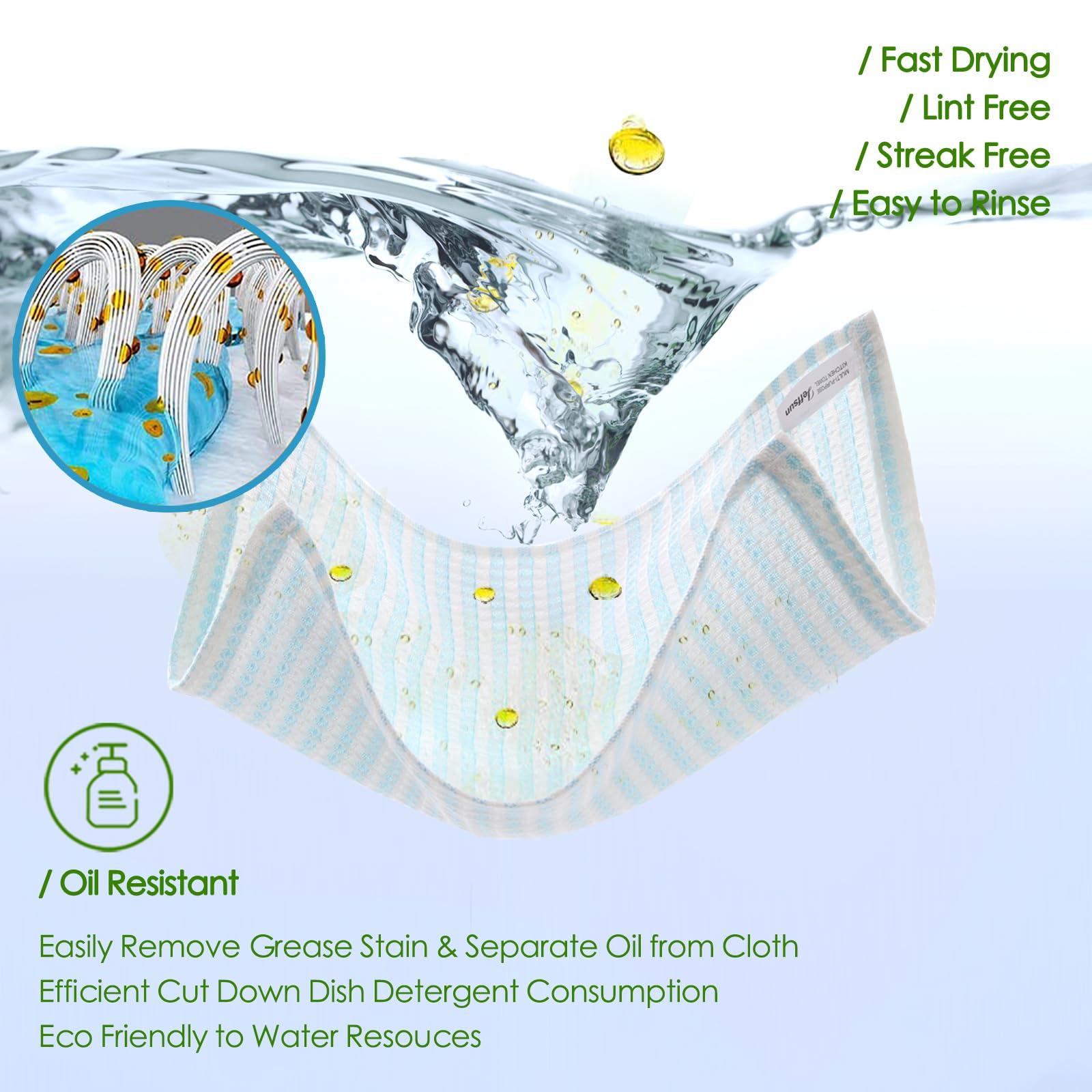 JEFFSUN JEFFSUN Kitchen Wash Cloths 12 Pack, 10x14 Inch Small Dish Rags, Oil Resistant Waffle Dish Cloths, Multipurpose Use Reusable Cleaning Cloths for Washing Dishes