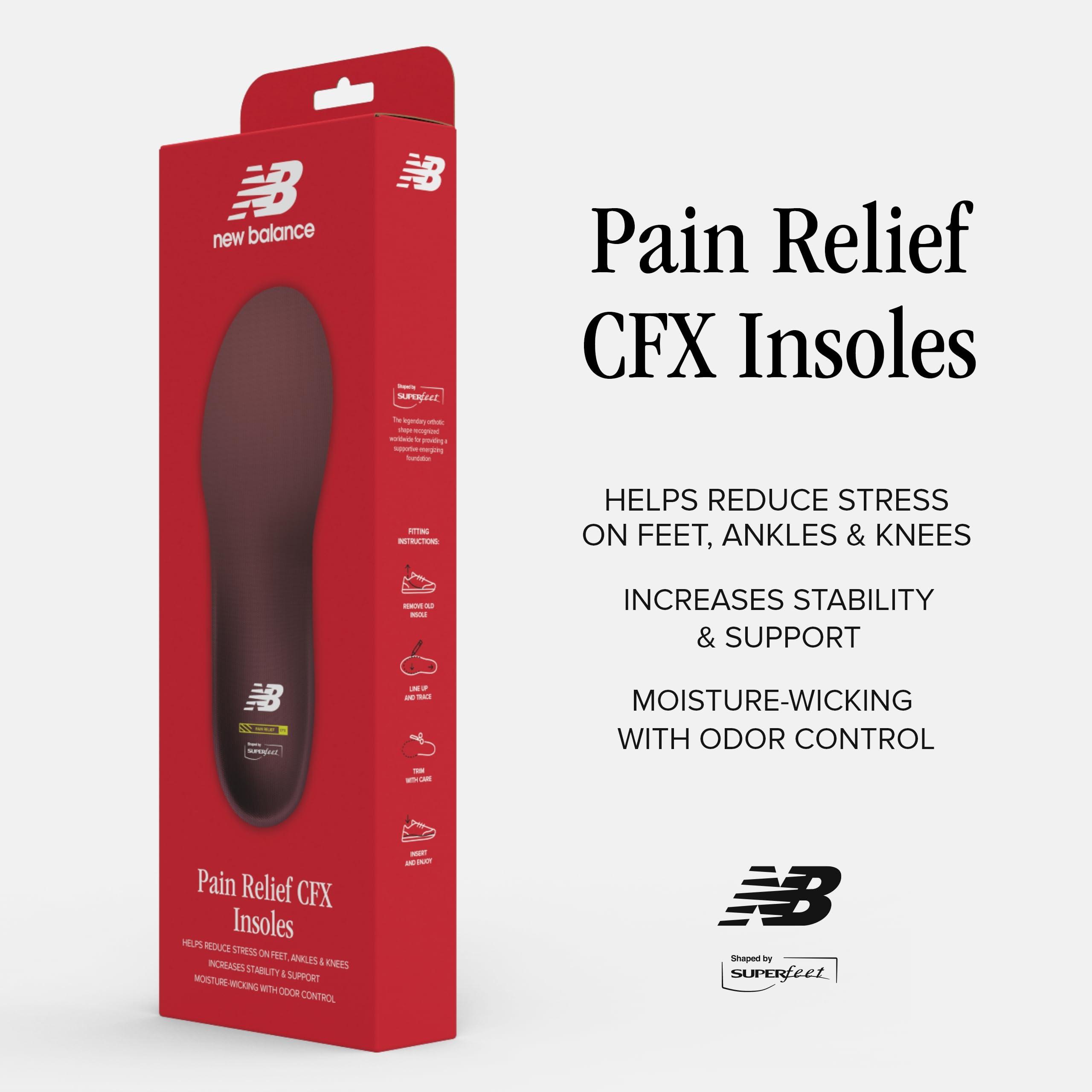 Superfeet New Balance Pain Relief CFX Shoe Insert - Arch Support for Runners - Therapeutic Cushioning - Unisex - 7.5-9 Men / 8.5-10 Women