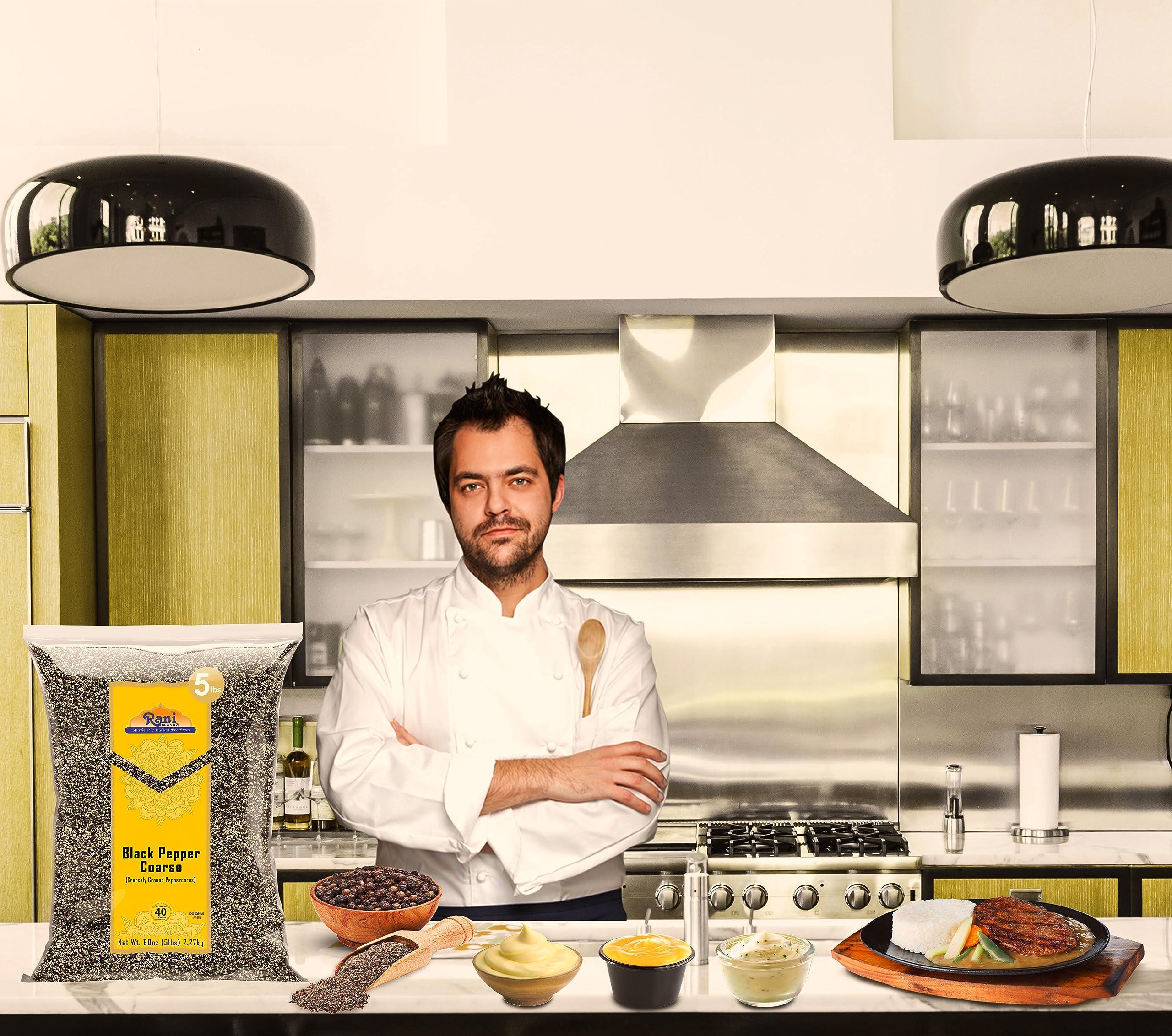 Rani Brand Authentic Indian Products Rani Black Pepper Coarse Ground 28 Mesh (Table Grind), 80oz (5lbs) 2.27kg Bulk ~ All Natural | Vegan | Gluten Friendly | NON-GMO | Kosher