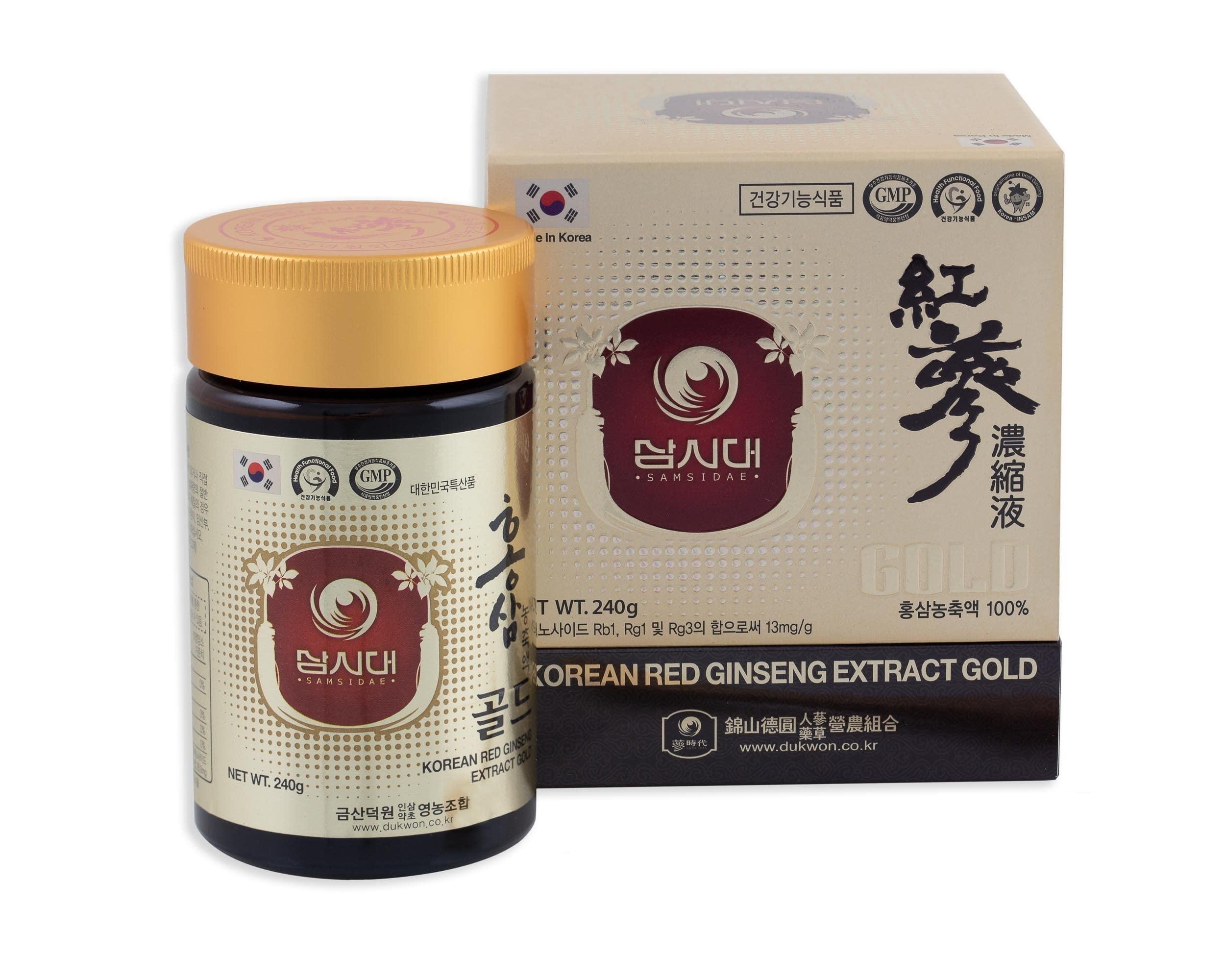 SAMSIDAE SAMSIDAE Korean Red Ginseng Extract Gold 240g 6 Years (13mg/g), 100% Korean Red Ginseng Extract - Boost Immunity and Promote Enhance Immunity, Mental Performance, Stamina, Energy Health