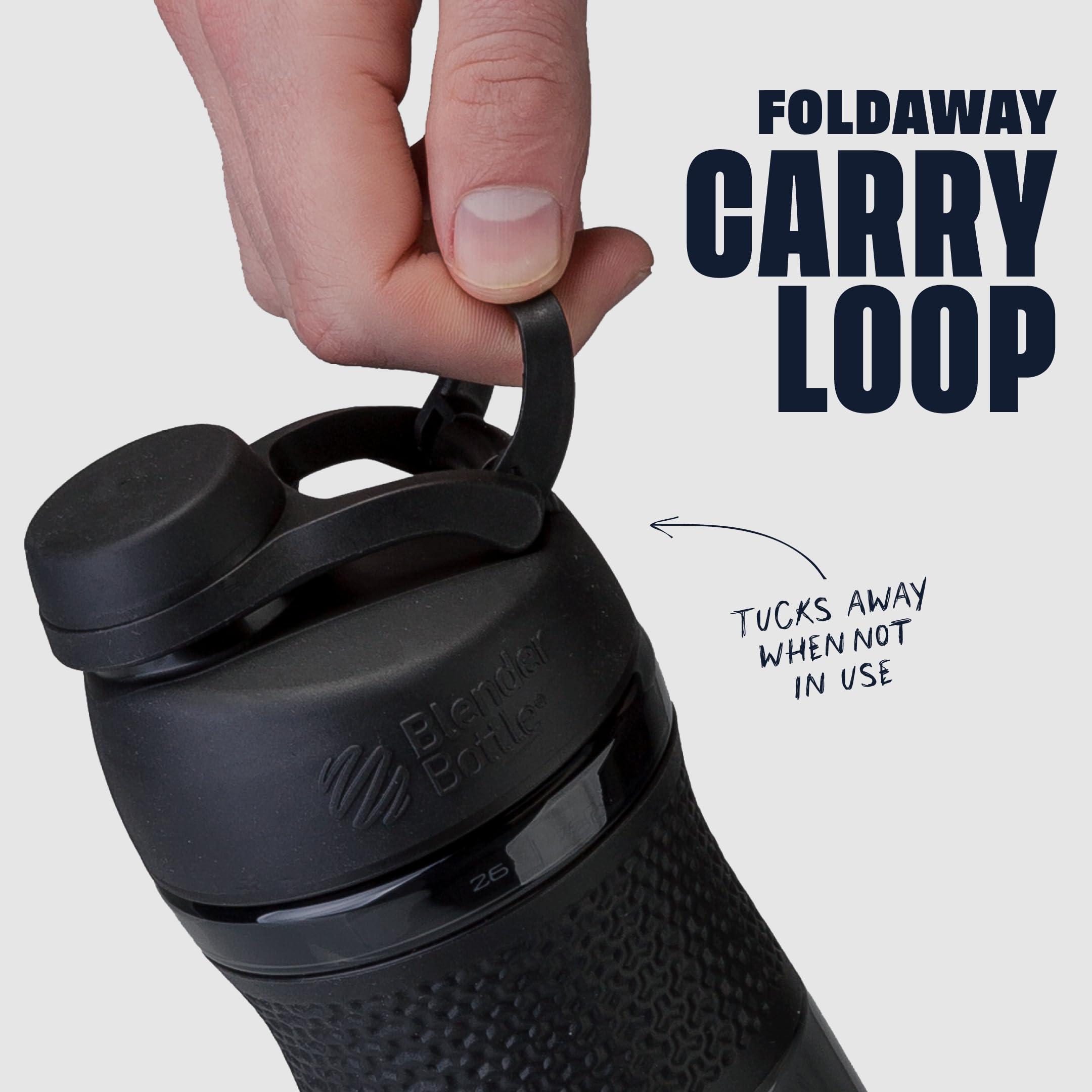 BlenderBottle BlenderBottle SportMixer Shaker Bottle Perfect for Protein Shakes and Pre Workout, 28-Ounce, Black