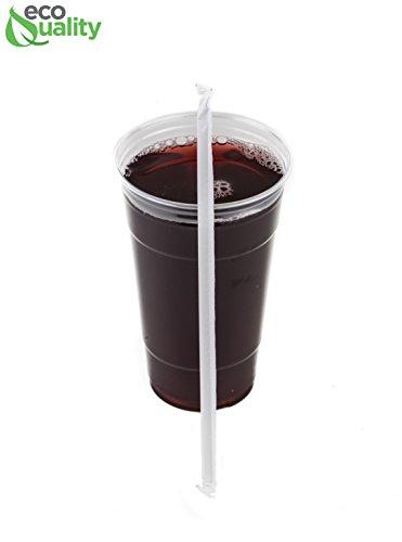 EcoQuality Clear Plastic Disposable Pet Cups | 20 oz Cups, 25 Pack | Crystal Clear PET Cup | Cold Smoothie | Iced Coffee Go Cups | Ideal for Coffee, Parfait, Juice, Soda, Cocktail, Party Cups (20oz, 25 count)