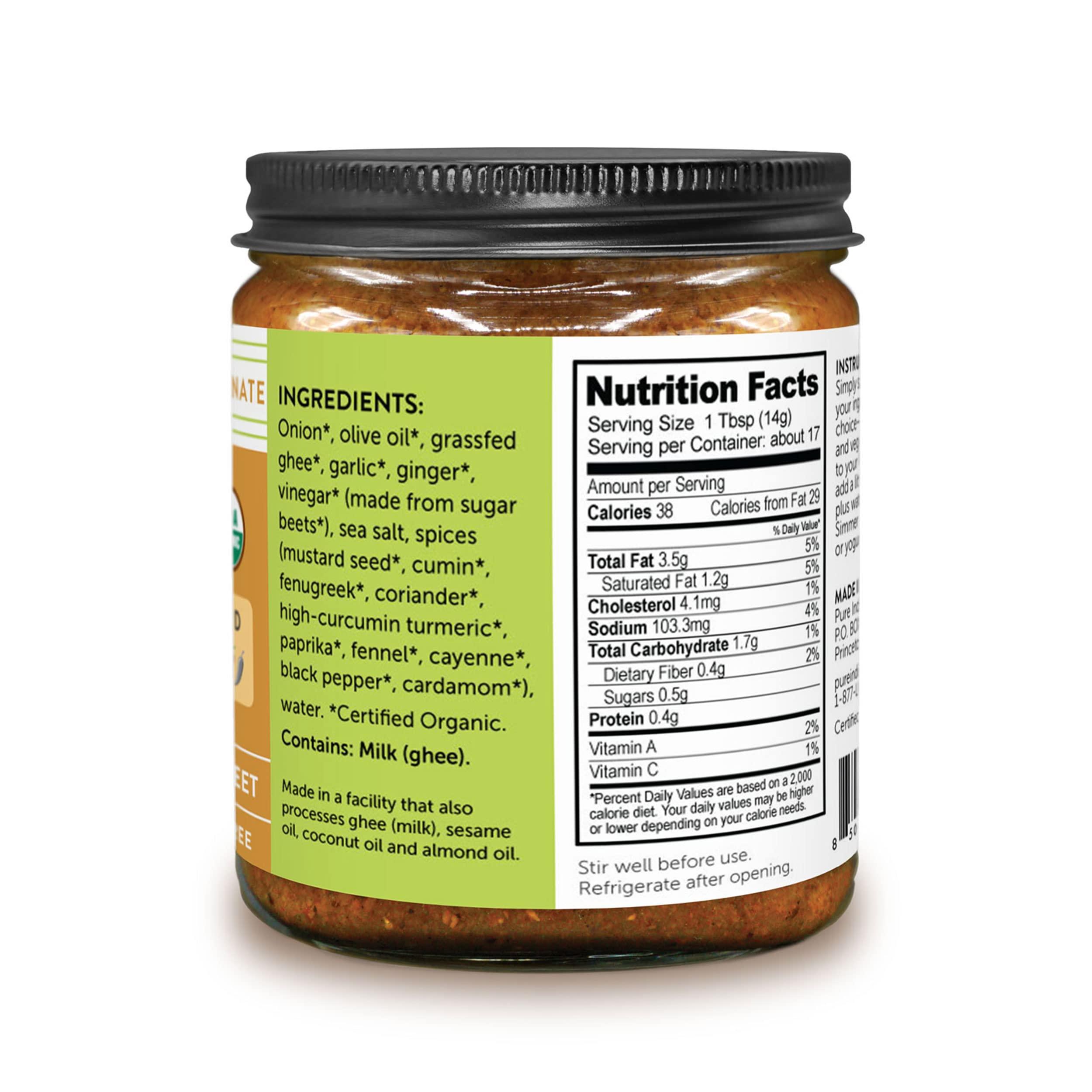 PURE INDIAN FOODS Pure Indian Foods Keto In A Hurry (Madras) 8.5 oz, Certified Ketogenic Organic Curry Seasoning (Concentrate / Paste), No Sugar or Preservatives Added