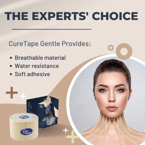 CureTape CureTape® Gentle | Kinesiology Tape for Hyper Sensitive Skin | Gentle Adhesion | 100% Hypoallergenic Water Resistant K Tape | for Thin Skin, Elderly or Children | Gentle to Remove | Medical KTape