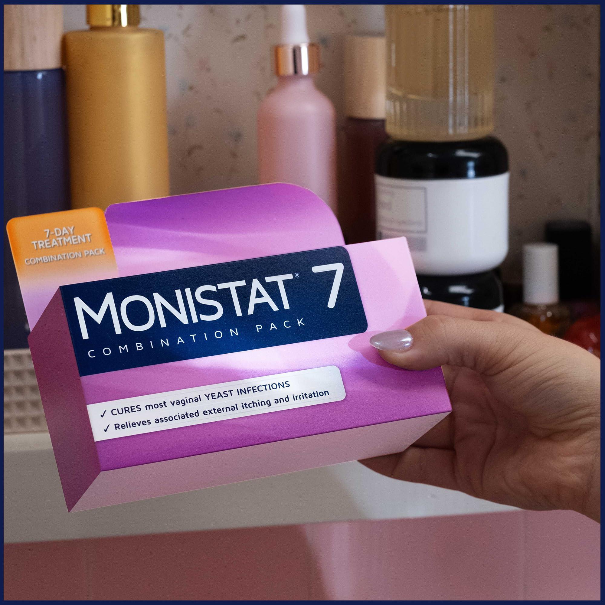 Monistat Monistat 7 Day Yeast Infection Treatment for Women, 7 Miconazole Cream Applications with Disposable Applicators + 10 fl oz Boric Acid Feminine Cleanser