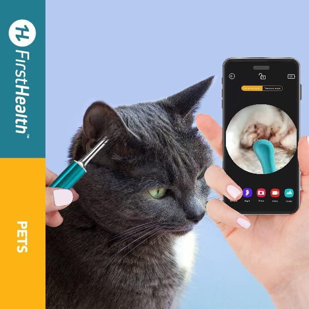 FIRSTHEALTH First Health Wireless Otoscope with Light | Waterproof Ear Cleaner with Camera and Light | Ear Wax Removal Tool Camera for iPhone/iPad, Android, USB | Ear, Nose & Throat Inspection | 1920P HD (Black)