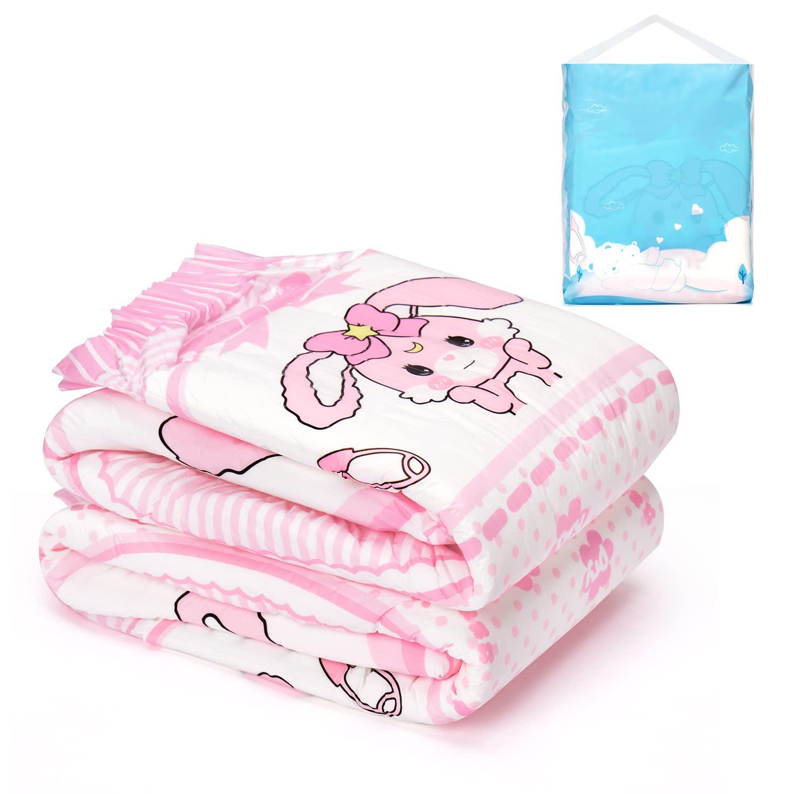 Littleforbig Littleforbig Adult Printed Diaper 2 PCS - Baby Usagi Cute Diaper (Medium 28\"-38\")