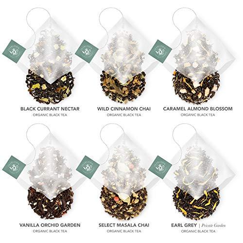 Teabloom Teabloom Organic Black Forest Pyramid Tea Presentation Box, 12 Assorted Black Tea Blends, USDA Certified Organic Whole-Leaf Pyramid Tea Sachets