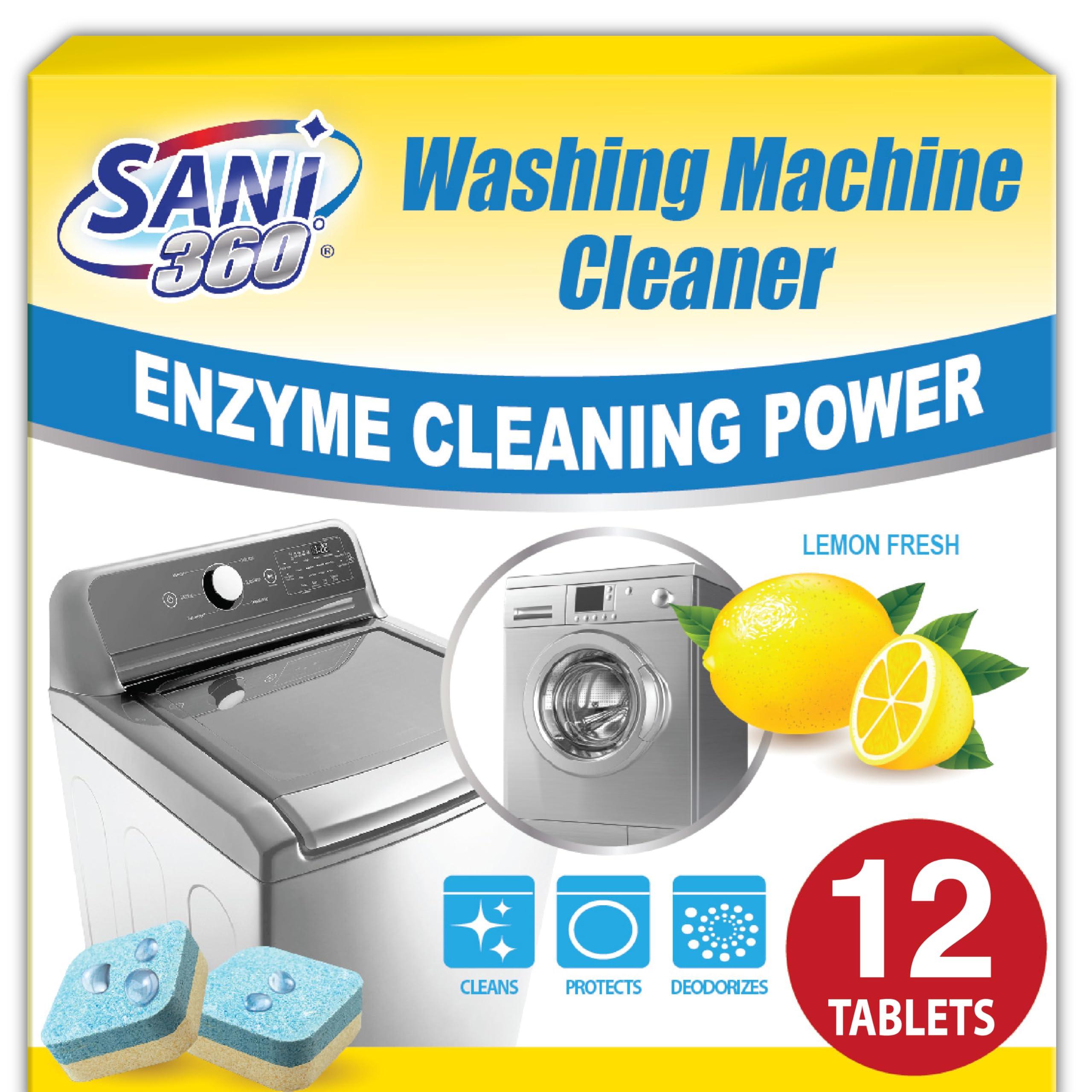 SANI 360 SANI 360 Washing Machine Cleaner, 12 Month Supply is Formulated with Enzyme, Deep Cleans and Deodorizes Front and Top Loading Washers