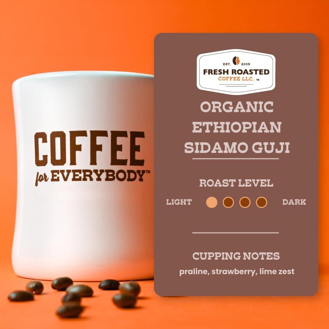 Fresh Roasted Coffee Fresh Roasted Coffee, Ethiopian Sidamo Guji, 2 lb (32 oz), Light Roast, Kosher, Ground
