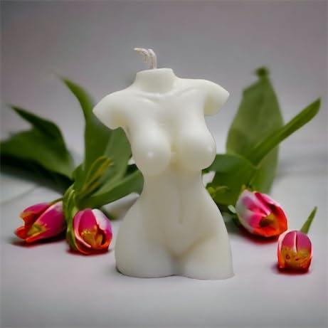 Generic Female Body Candle, Natural Soy Wax, Coconut Soy Wax. (White) (Unscented)