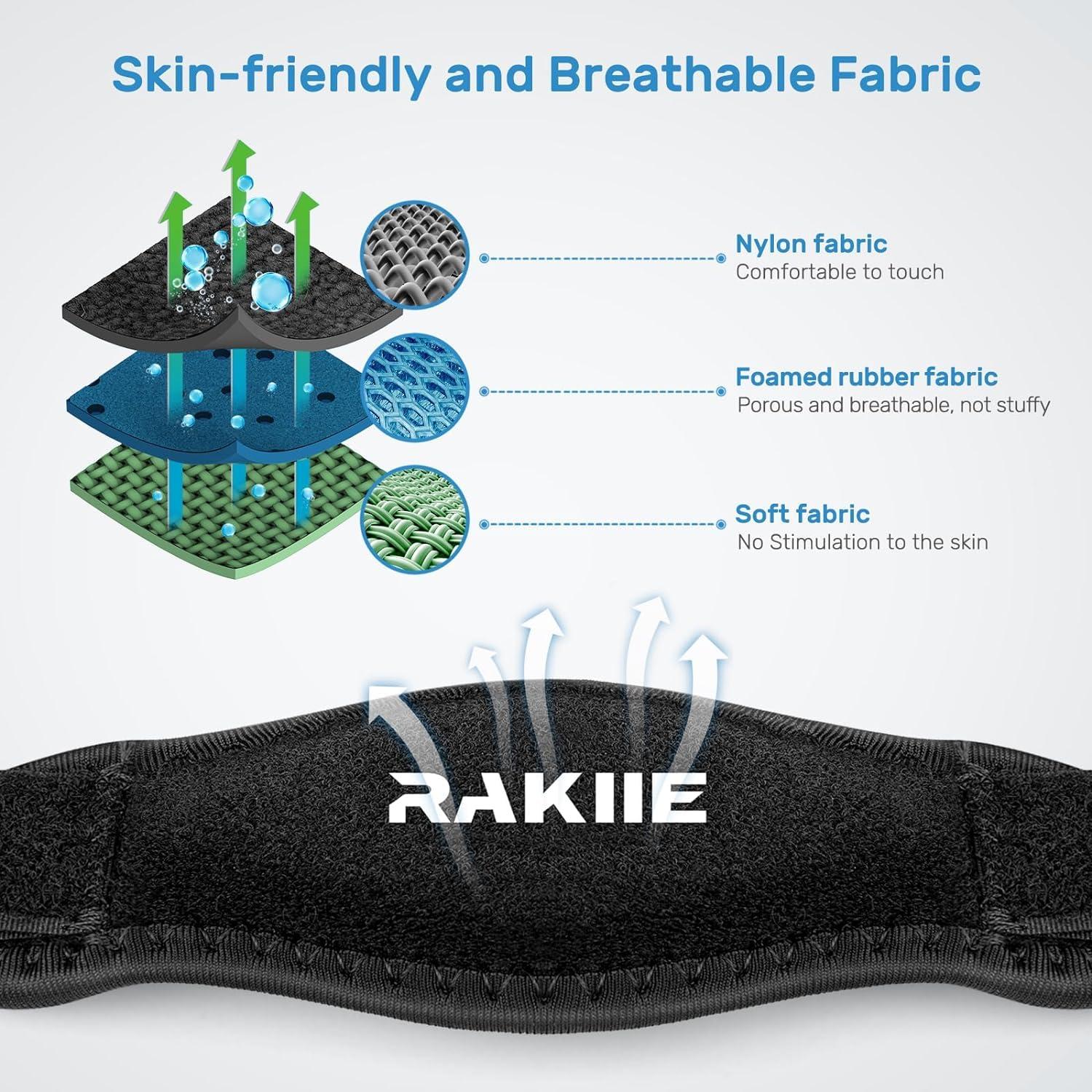 Rakiie Rakiie Tennis Elbow Brace for Tendonitis, Adjustable Golf and Tennis Elbow Strap for Men and Women, Blue 1 Pack