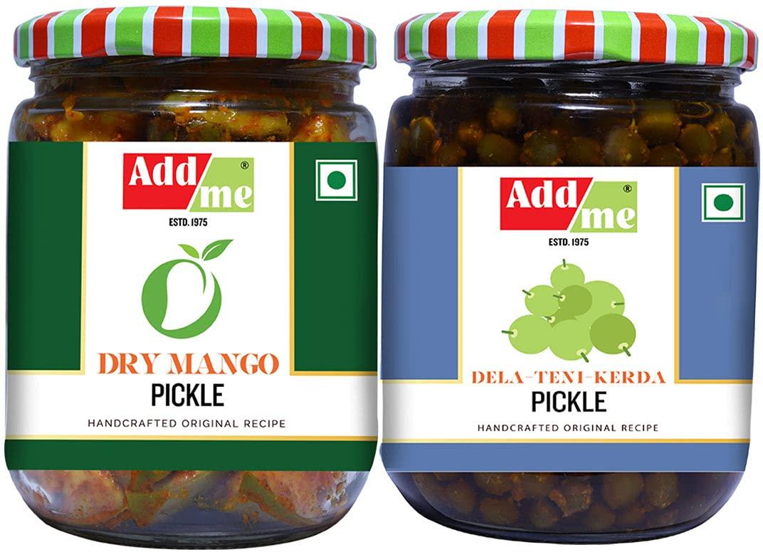 Add me Add me Homemade Dry Mango Pickle 500 gm, aam achar + Dela teni kerda Pickle 500gm, ker Pickles