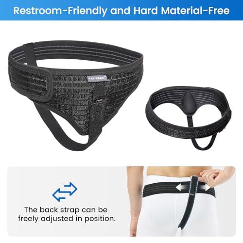 Velpeau Velpeau Hernia Belt for Men and Women, Fits Left or Right Side, Inguinal, Groin Hernia Support Truss Underwear Briefs, Pain Relief Recovery Adjustable Strap with Removable Compression Pad (Black, M)
