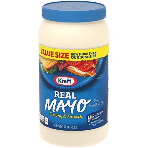Kraft Kraft Real Mayo Creamy & Smooth Mayonnaise - Classic Spreadable Condiment for Sandwiches, Salads and Dips, Made with Cage-Free Eggs, For a Keto and Low Carb Lifestyle, 48 fl oz Jar