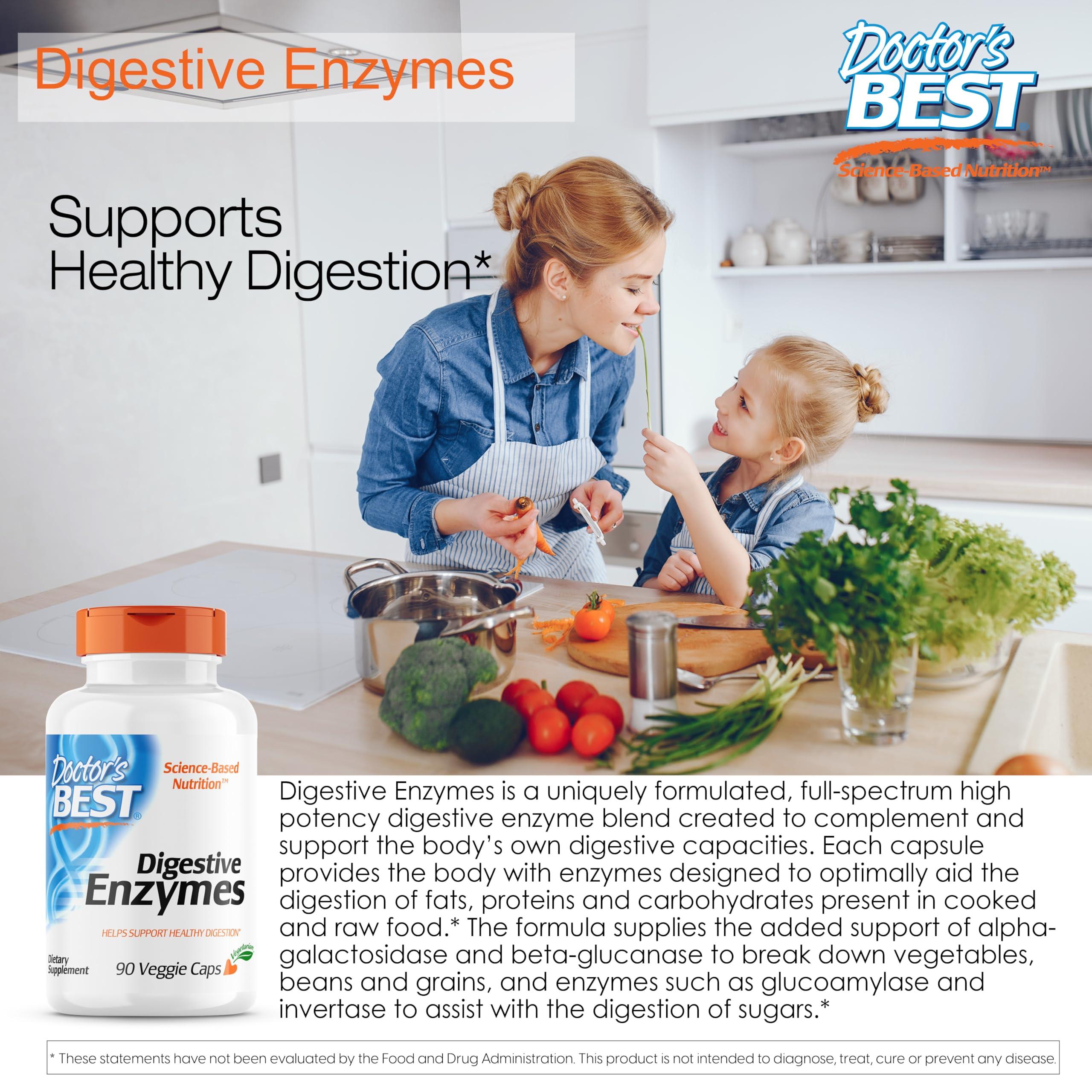 Doctor\'s BEST Doctor\'s BEST Digestive Enzymes Non-GMO 90 Veggie Caps & PepZin GI Zinc-L-Carnosine Complex 120 Veggie Caps
