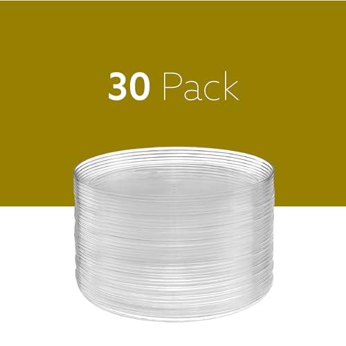 PLASTICPRO PLASTICPRO Plastic Party Plates Edge Collection Premium heavyweight Elegant Disposable Tableware Dishes (Clear, 6.3\'\' INCH PLATES)