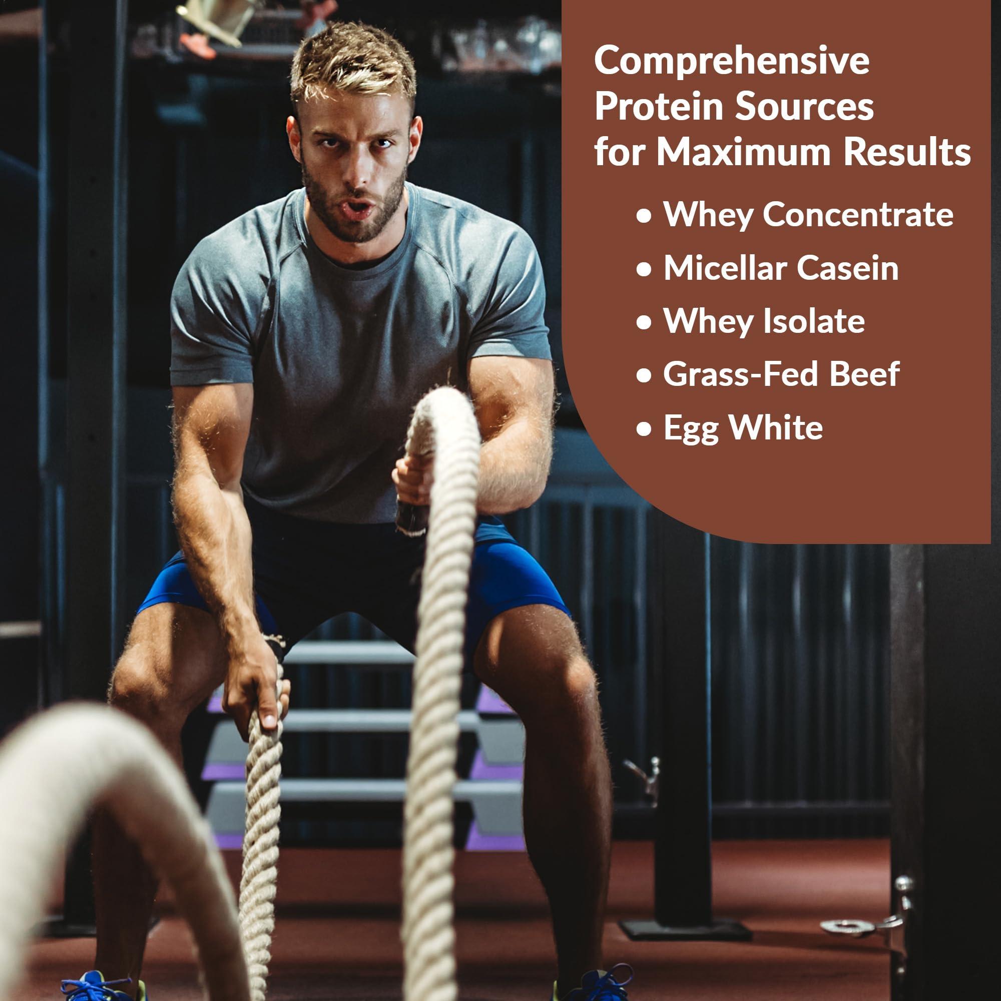 Granite Supplements Granite Protein Powder Whey Isolate & Concentrate, Chocolate Flavor, Casein for Muscle Building & Workout Recovery with 23g Protein from 5 Sources (30 Servings)