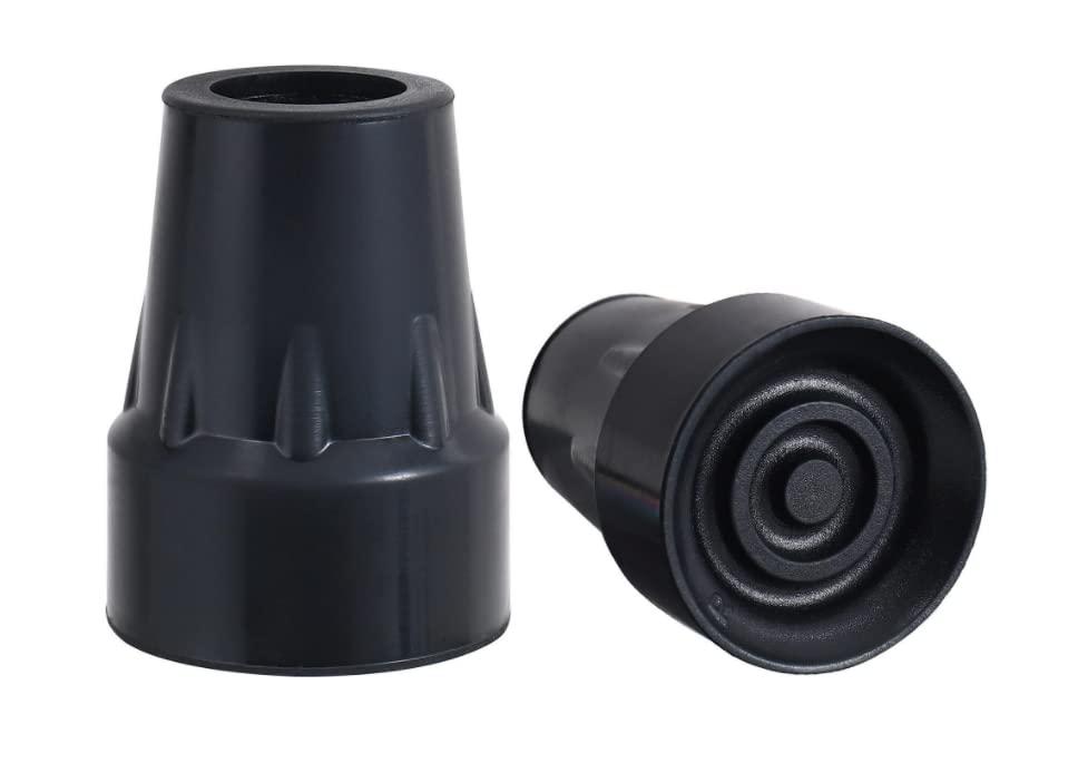Kotiorname Cane Tip 1 Inch Heavy Duty Walking Rubber Cane Tips Replacement, Black, 1 Pair