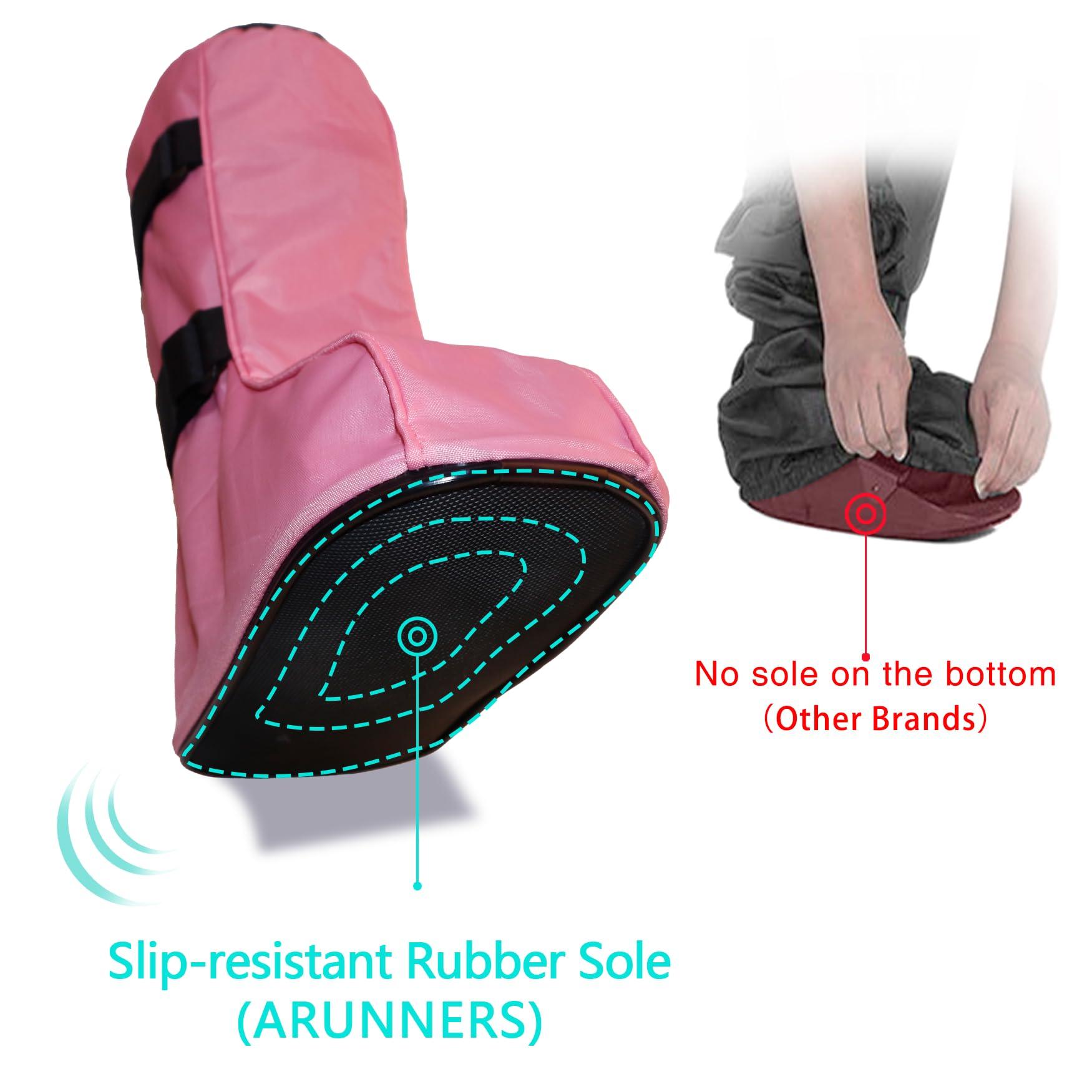 ARUNNERS ARUNNERS Walking Boot Cover for Medical Brace Orthopedic Fracture Cast with Integrative Slip-Resistant Rubber Sole (Pink, Tall, Large)