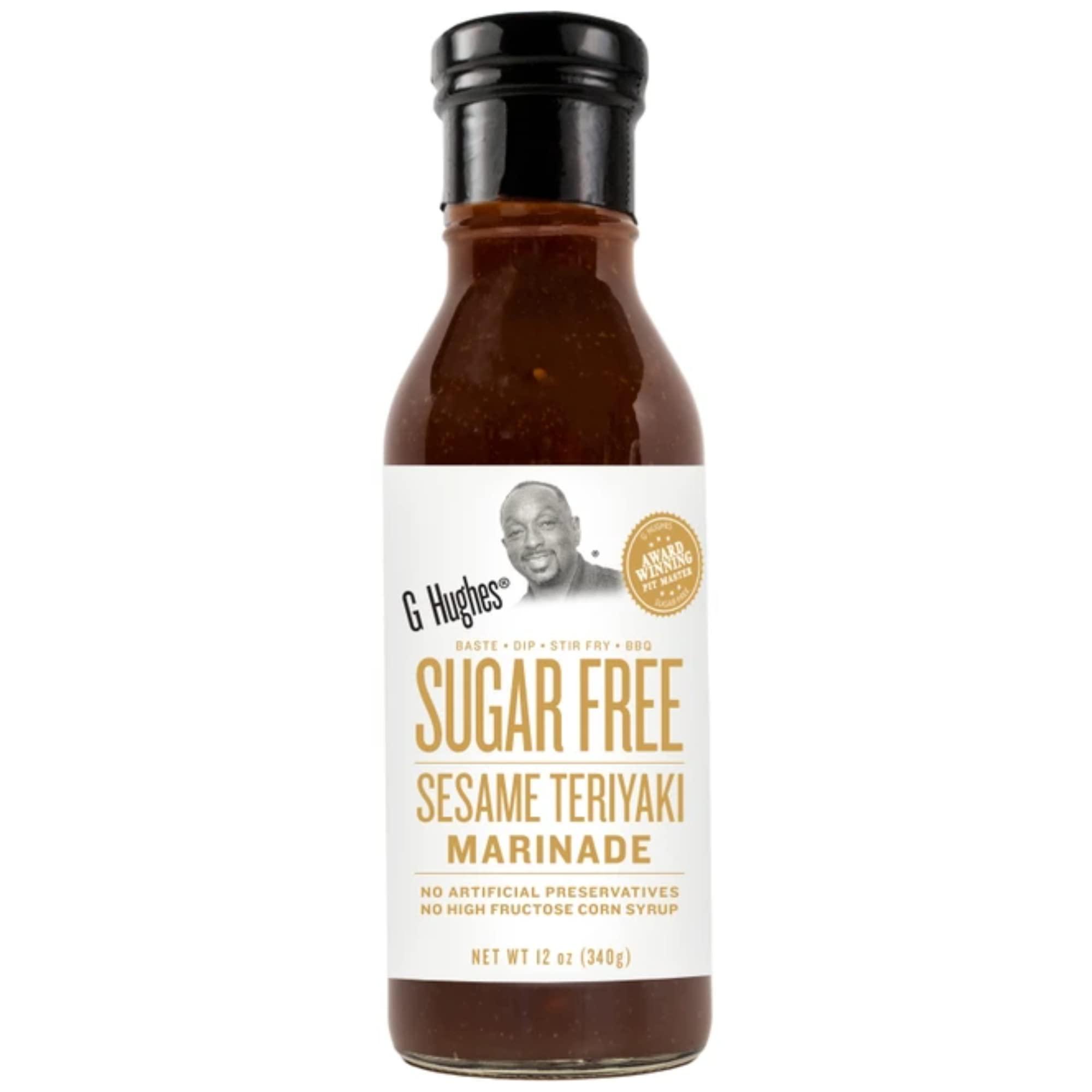 G Hughes G Hughes Sugar Free, Sesame Teriyaki Marinade - Gluten Free Teriyaki Sauce, Asian Sauces, Sugar Free BBQ Sauces, No Added Sugar - 12 Oz (1-Pack)