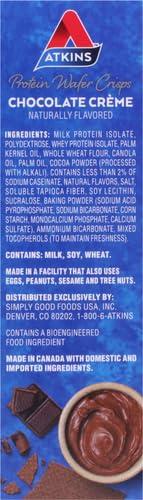 Atkins Atkins Chocolate Crme Protein Wafer Crisps, Protein Dessert, 4g Net Carb, 1g Sugar, High in Fiber, Keto Friendly, 5 Count