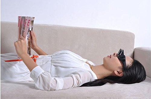 UUOUU UUOUU Horizontal Lazy Glasses High Definition Glasses Periscope Lie Down Watch Read TV Down Periscope Glasses Size L (Black)