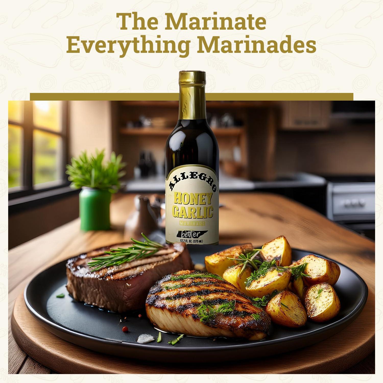 Allegro ALLEGRO - The Marinate Everything Marinades | Perfect Marinades for Meat & Veggies | Marinade for Grilling, Roasting & Cooking | Versatile, Flavorful & Easy to Use | 12.7 Oz (Pack of 6) - Honey Garlic