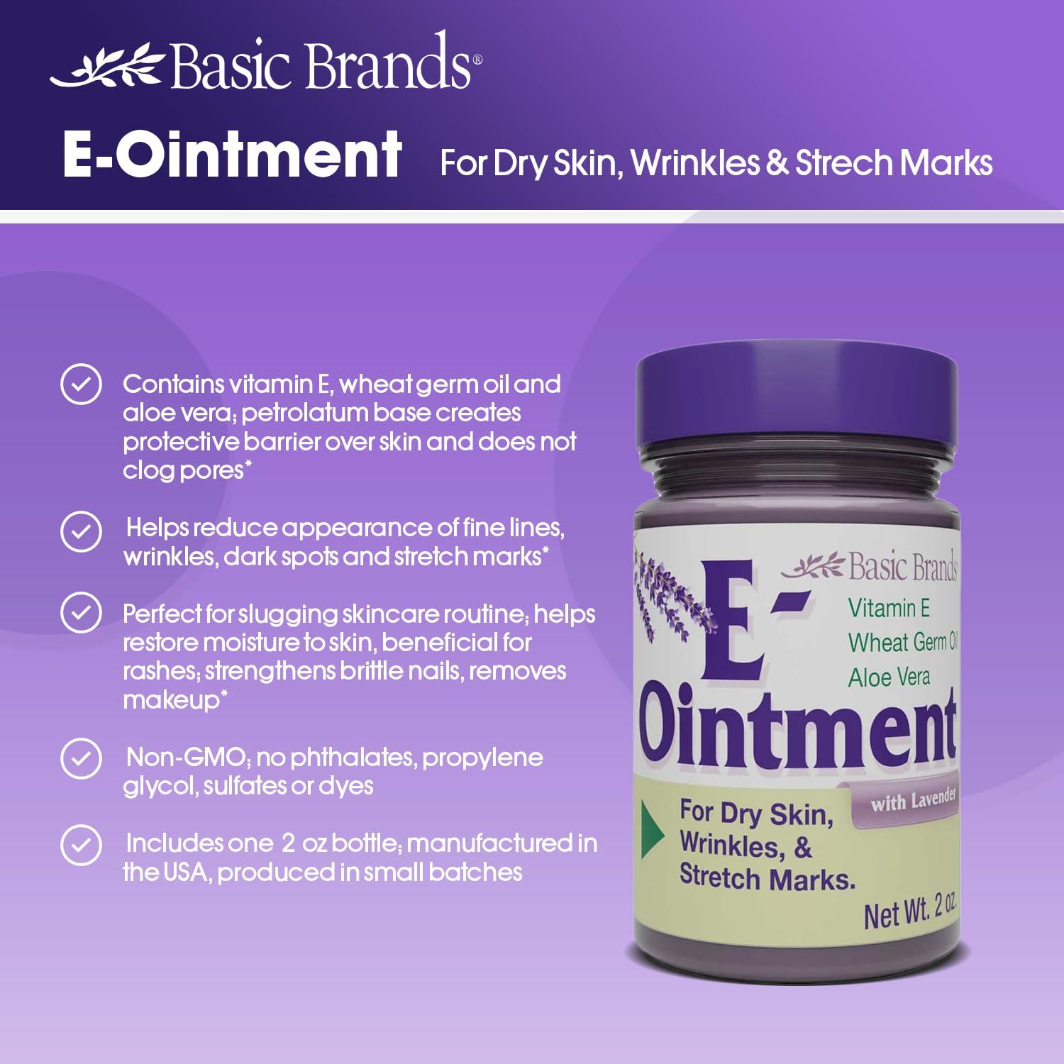 Basic Organics Basic Brands Vitamin E Ointment Lavender 2 oz