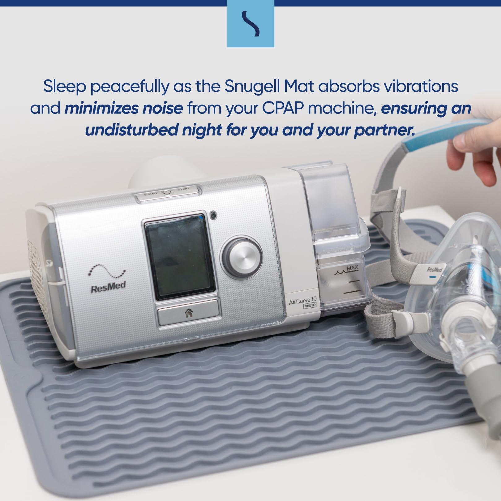 Snugell Snugell CPAP Protector Mat Vibration Absorbing and Noise Reducing Nightstand Pad for Sleep Therapy Machines 15.8\" x 11.8\" Gray Protects Surfaces and Enhances Stability for CPAP Device