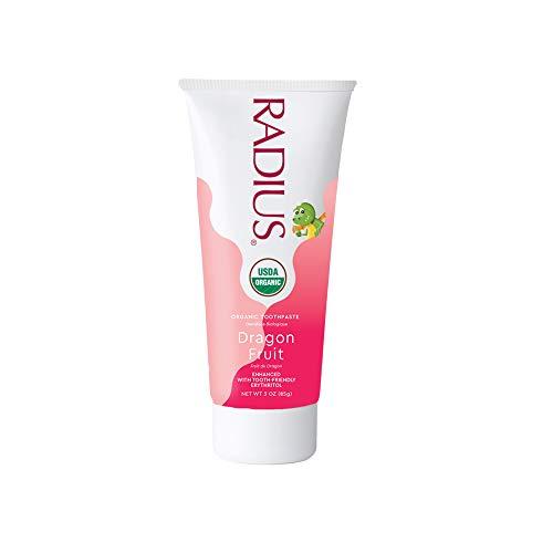 RADIUS RADIUS USDA Organic Kids Toothpaste 3oz Non Toxic Chemical-Free Gluten-Free Designed to Improve Gum Health for Children's 6 Months and Up - Dragon Fruit - Pack of 1