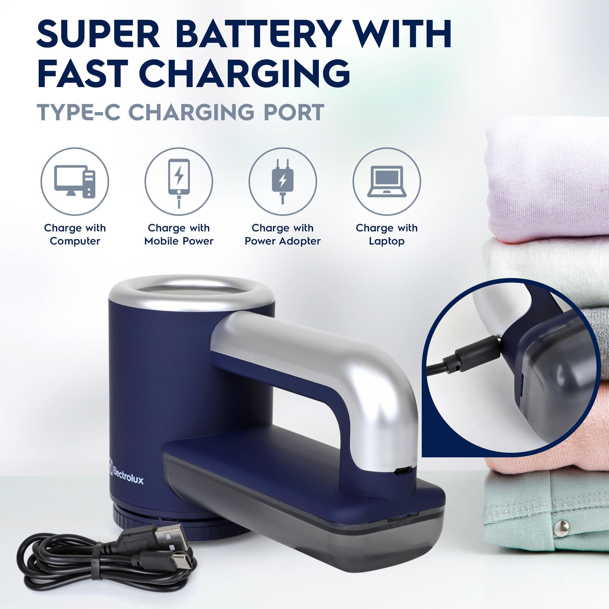 Electrolux Electrolux Rechargeable Fabric Shaver & Lint Remover for Clothes, Furniture, Sofas, Blankets with LED Display, 3-Speed Portable Electric Pill Cutter - Removes Lint, Pill, & Fuzz - Black