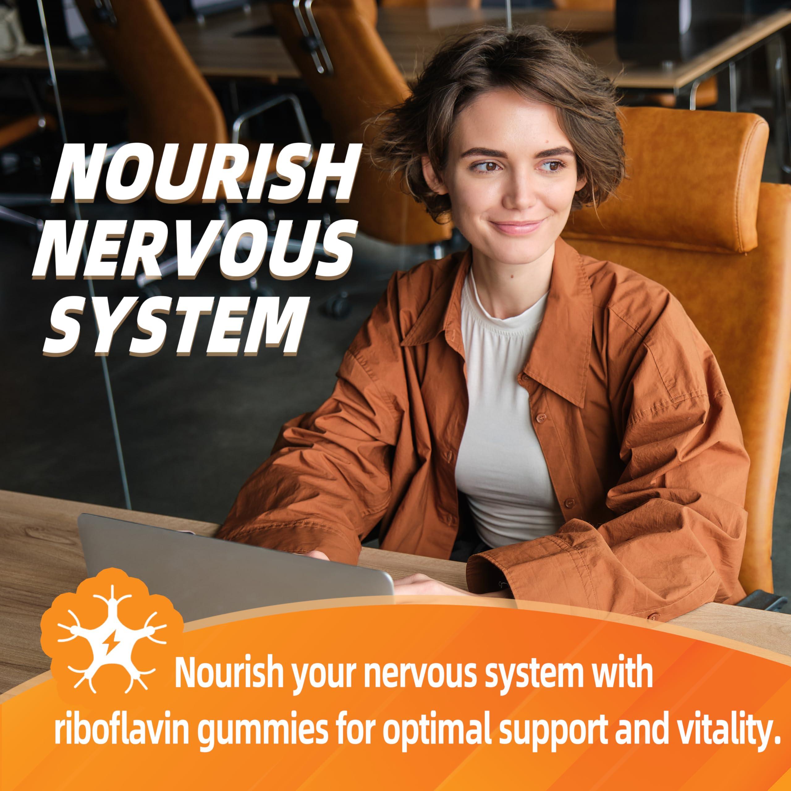 Joywiit Joywiit Vitamin B2 Gummies | Riboflavin 400mg | b2 Vitamin 400mg Chewable for Adults and Kids, Migraine Relief & Energy and Nervous System Support, Non GMO, Vegan - 120 Counts