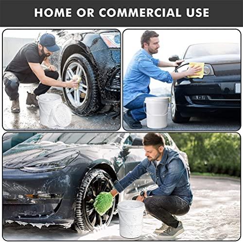 Housoutil Housoutil Water White Plastic Bucket with Handle Lid 8L Ice Cream Tub Heavy Duty Portable All Pail Bucket Container for Food Toy Treasure 5 Gallon Bucket 5 Gallon Bucket 5 Gallon Bucket