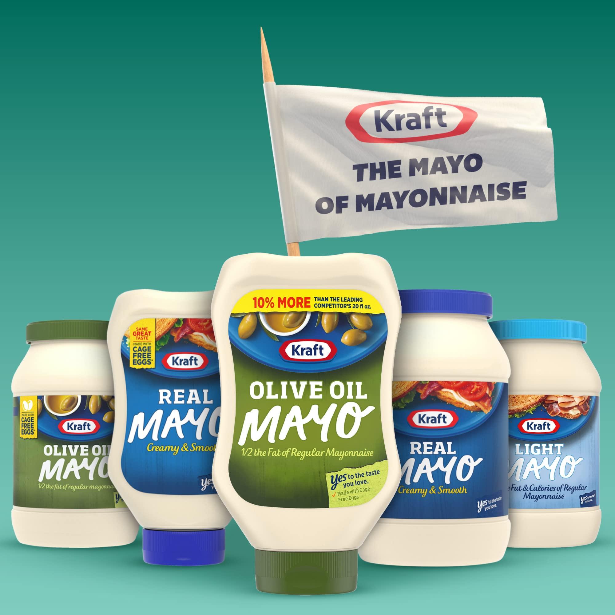Kraft Kraft Mayo with Olive Oil Reduced Fat Mayonnaise, 22 fl oz Bottle