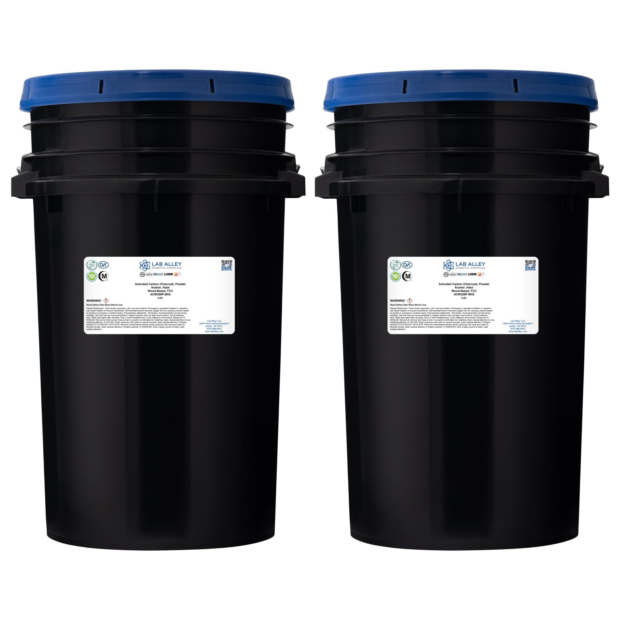 Lab Alley Activated Carbon (Charcoal) Powder, Food Grade, Kosher, Wood Based-12KG