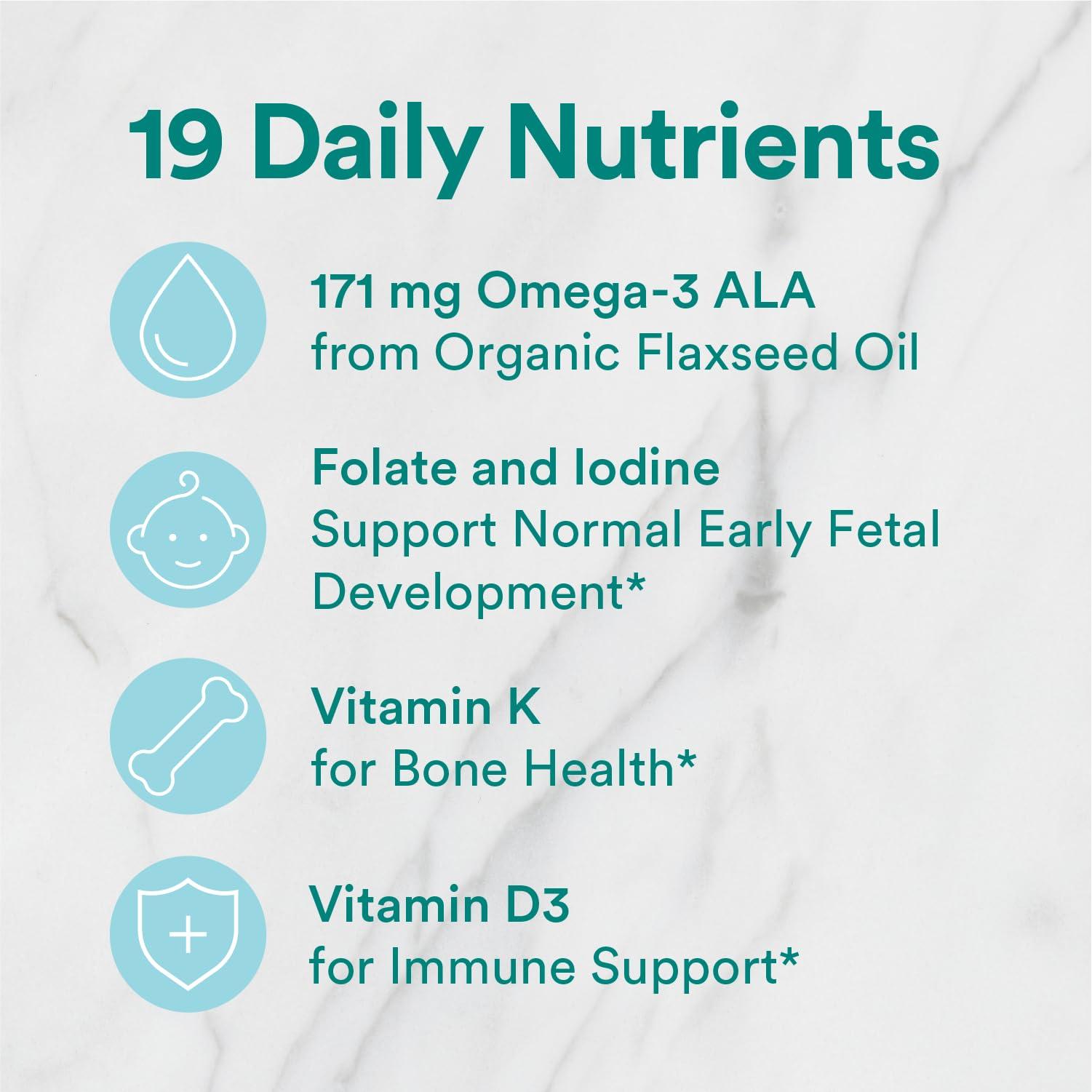 SmartyPants SmartyPants Organic Prenatal Vitamins for Women, Multivitamin Gummies: Biotin, Methylfolate, Omega 3 (ALA), Vitamin D3, C, Vitamin B12, B6, A, K2 & Zinc, Choline, Vegetarian, 180 Count (45 Day Supply)