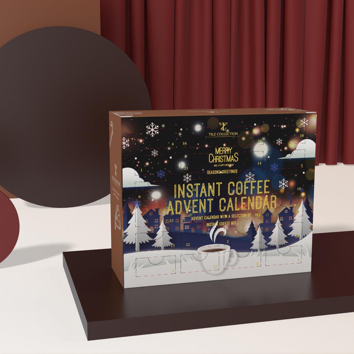 Tilz Coffee Advent Calendar 2024, Coffee Gifts For Women, Men, 24 Flavours Instant Coffee Packets Single Serve, Food Advent Christmas Coffee Gifts For Coffee Lovers, Coffee Gift Sets For Women Men