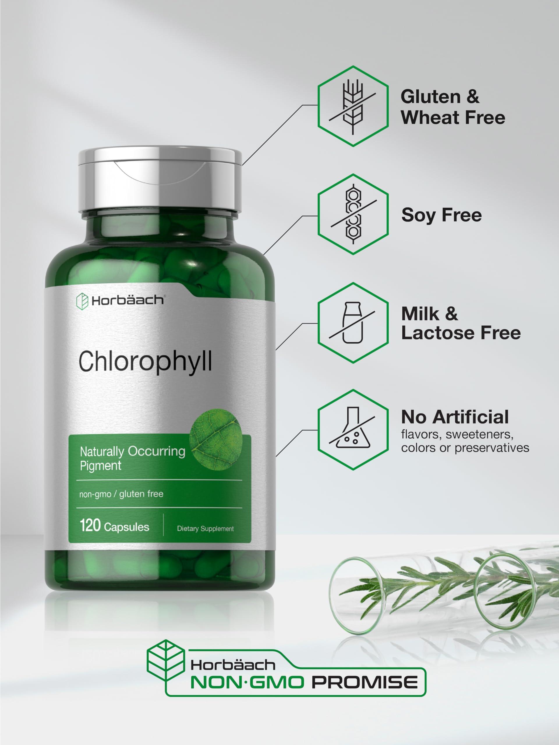 Horbäach Horbaach Chlorophyll Capsules | 120 Count | Non-GMO and Gluten Free Supplement | Naturally-Occurring Pigment