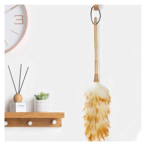 QTBH Dusting Brush Feather Duster Anti-static Cleaning Tools Suitable for Home Hotel Bed Office Car Soft Clothes Dust Collector with Long Wooden Handle Duster