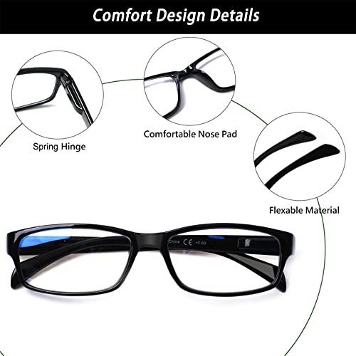 JOSCHOO JOSCHOO Computer Reading Glasses for Women and Men 6 Pack Blue Light Blocking Spring Hinge Readers (Mix Color-4, 1.75, multiplier_x)